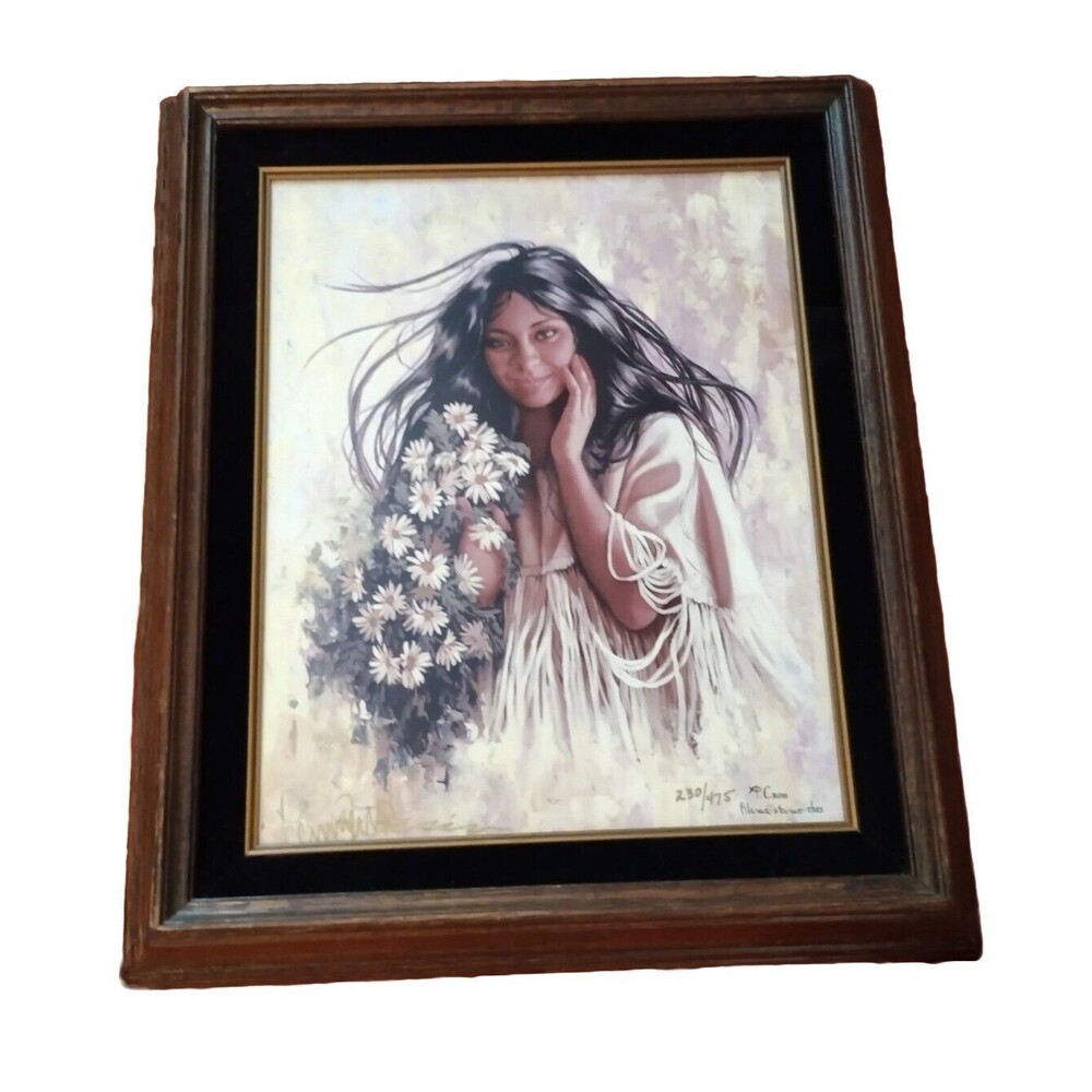 Penni Anne Cross Artist Signed Native American Summers Smiling Faces 230/475 COA